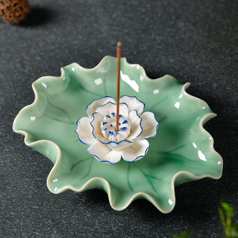 Blooming Breeze: Lotus Ceramic Incense Plates