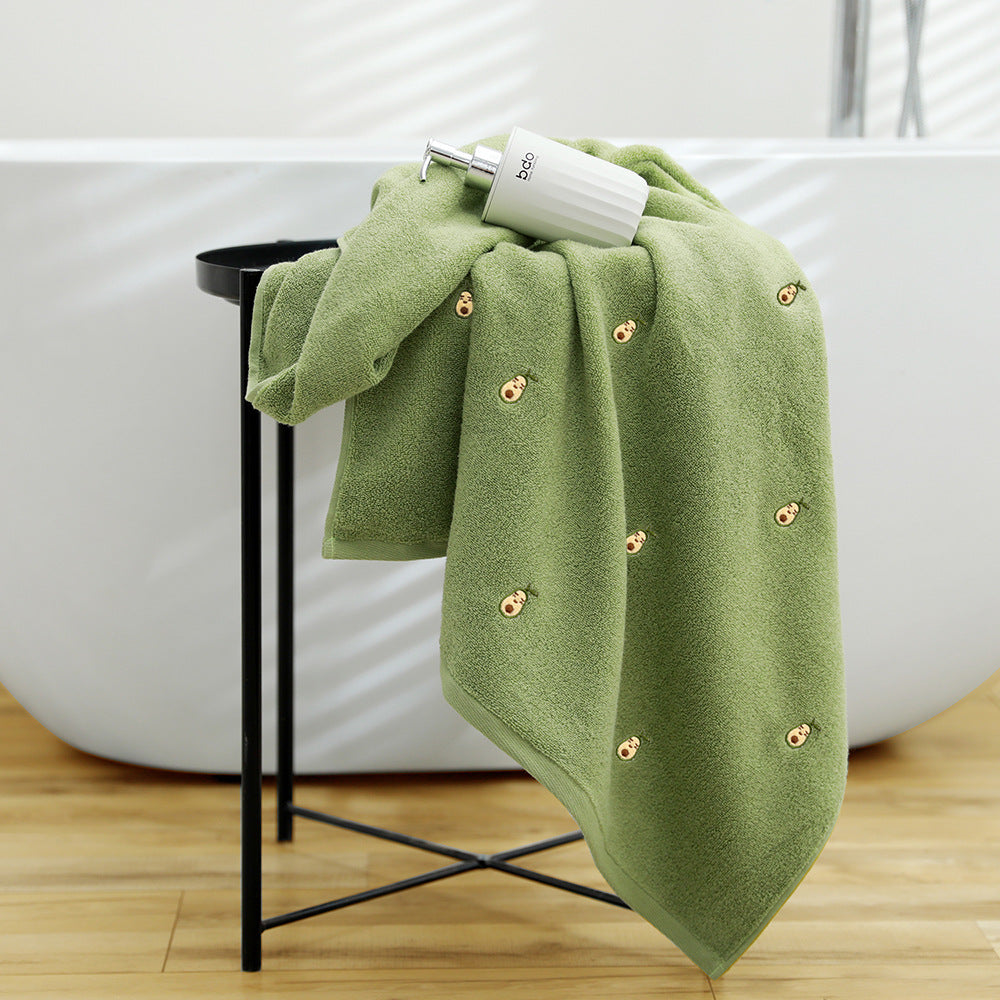 Avocado Lux: Embroidered Bath Towel