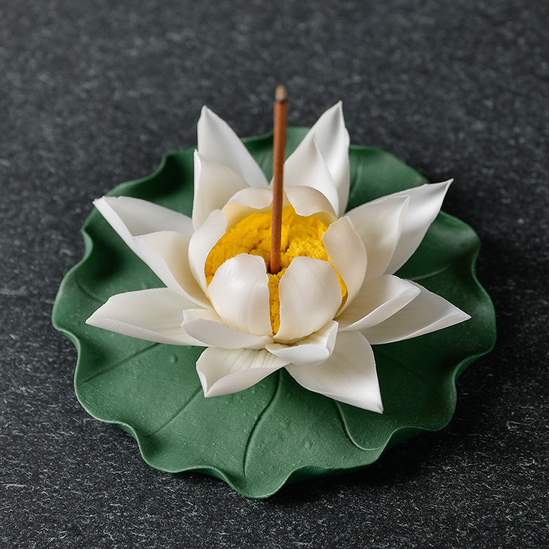 Blooming Breeze: Lotus Ceramic Incense Plates