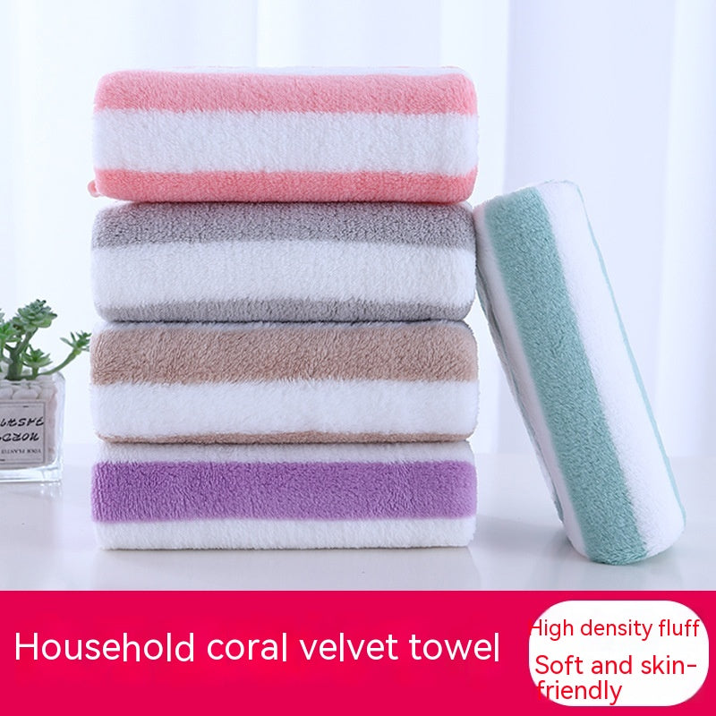 Soft Stripe Coral Comfort: Absorbent Towels