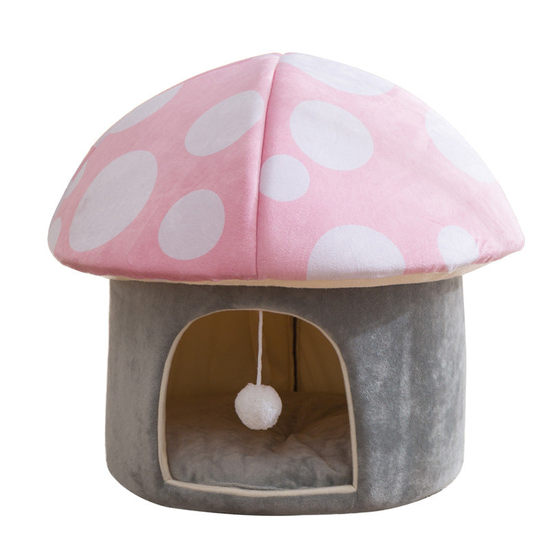 Mushroom Haven Cozy Pet Bed