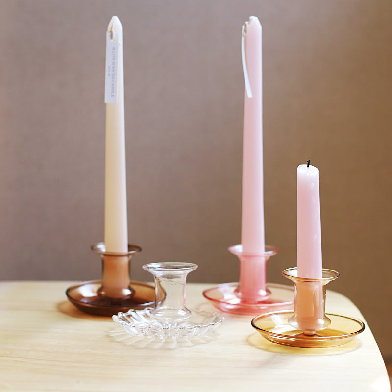 Crystal Clear: Transparent Handmade Glass Candle Holder