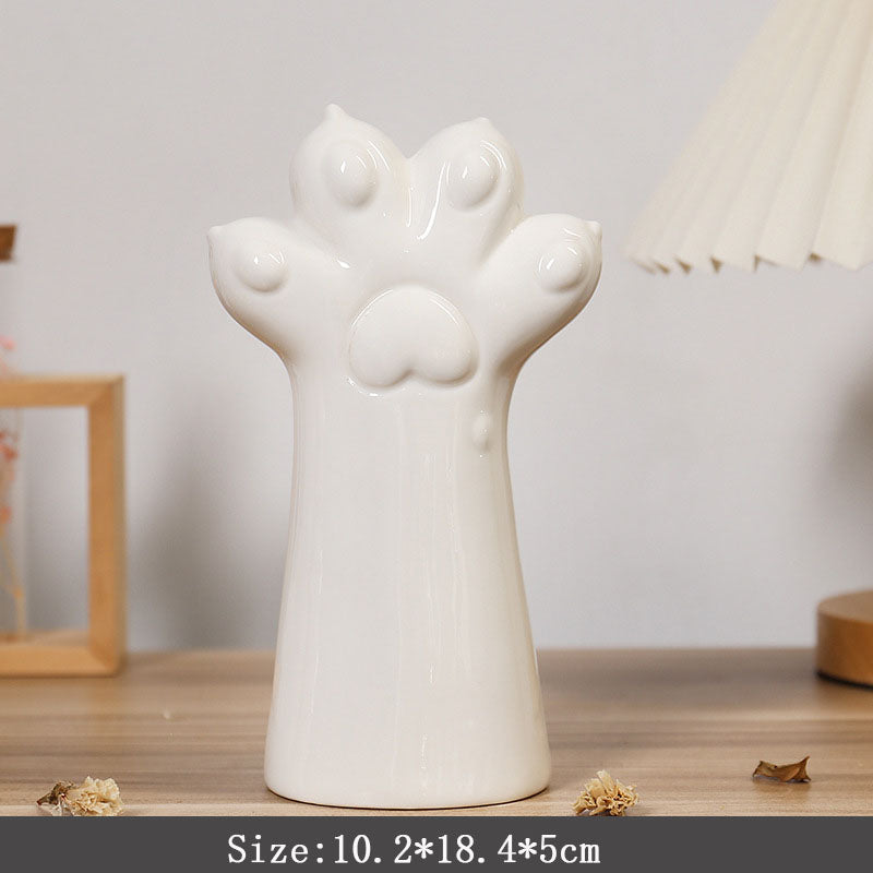 Purrfect Paw Ceramic Vase