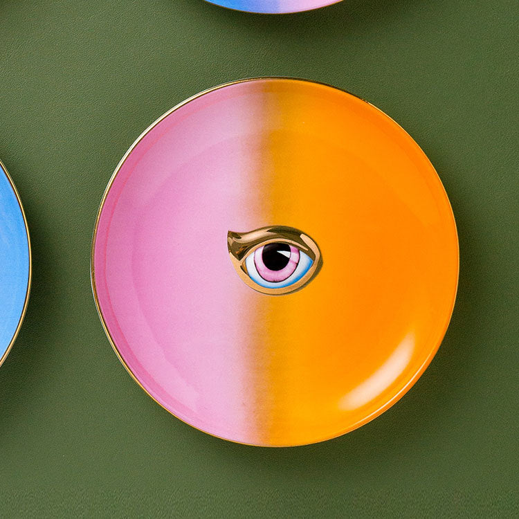 Vibrant Eye Guardian: Colourful Trinket Storage Dish