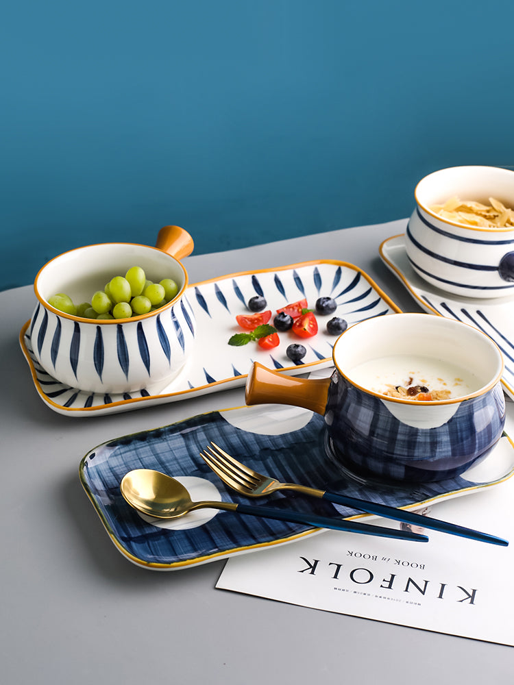 Artisan Stroke: Painted Tableware Bowl Set