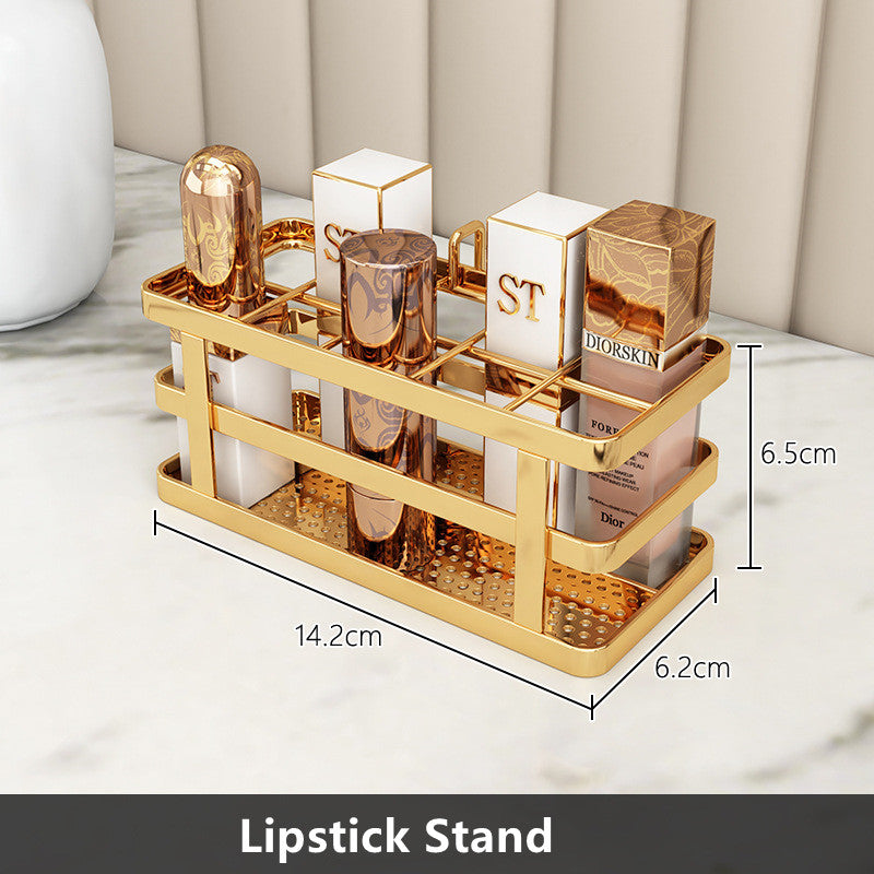 Golden Elegance: Dresser Storage Rack