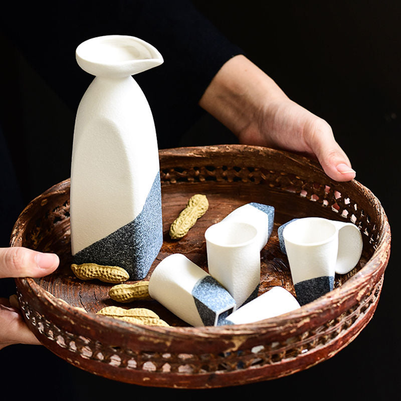 Ceramic Carafe and Glasses Set