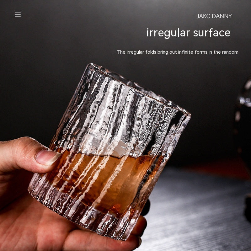 Textured Elegance: Glass Tumbler