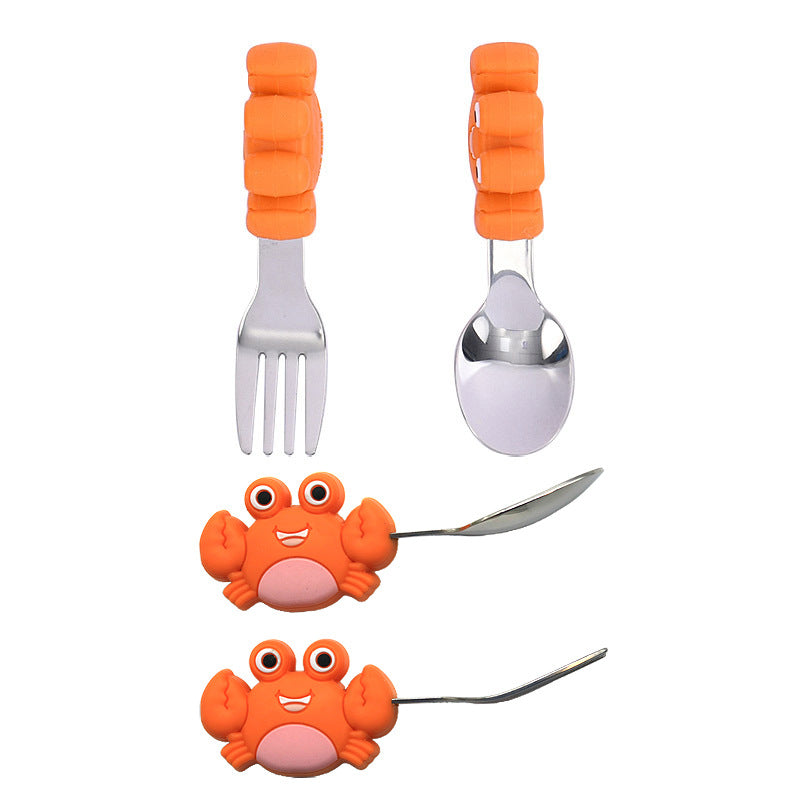 Charm Chums: Cute Cartoon Children's Silicone Cutlery