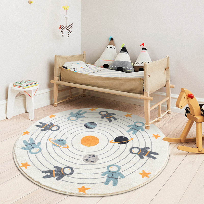 Cute Animal Themed Children Circular Rug