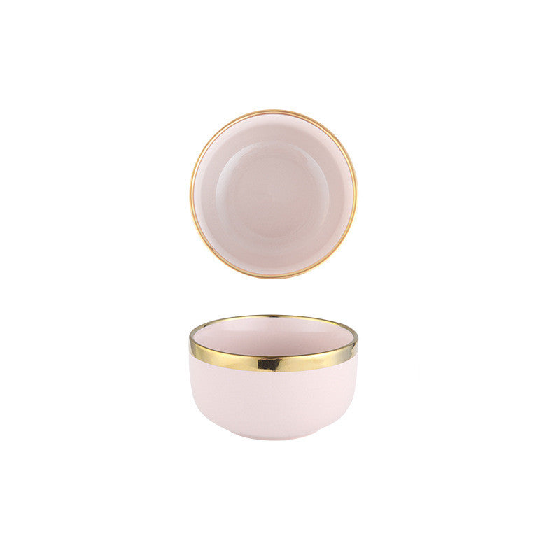 Blush Gilded: Pink Tableware with Gold Rim