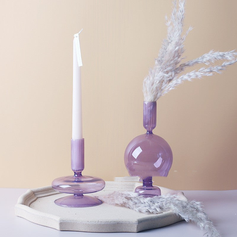 Pastel Prism Glass Candle Holder