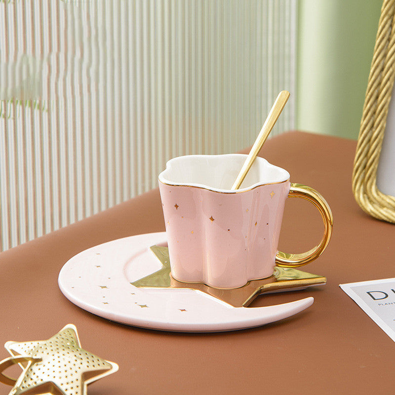 Ceramic Moon & Star Cup & Saucer