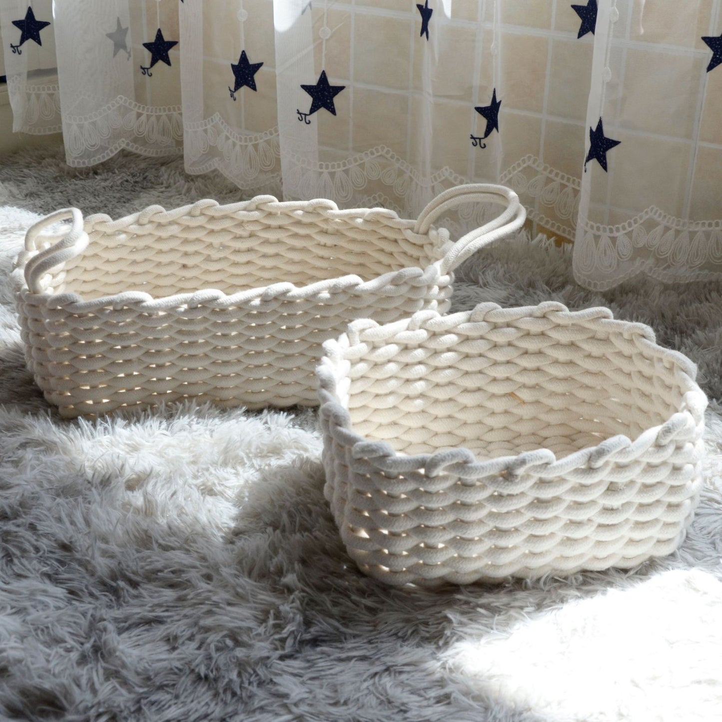 Handcrafted Haven Cotton Rope Storage Basket