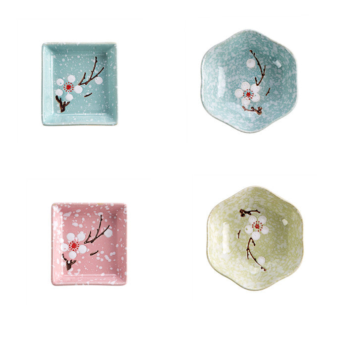 Blossom Bites: Cute Cherry Blossom Ceramic Sauce Dishes