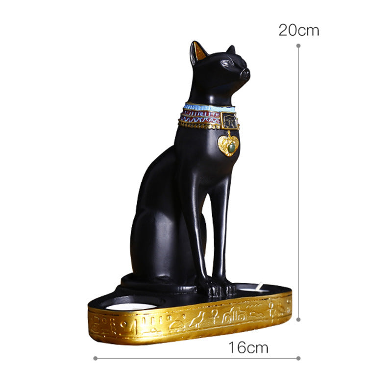 Pharaoh's Feline: Egyptian Cat Candle Holder