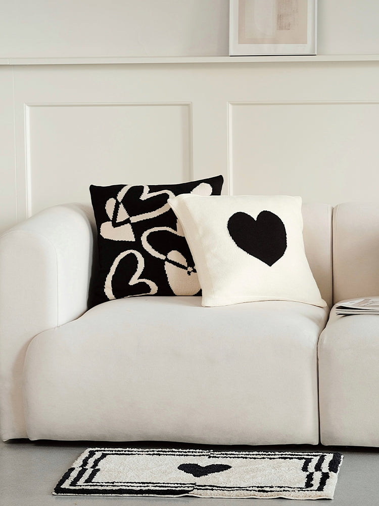 Monochrome Comfort: Cute Black and White Nordic Style Sofa Cushion