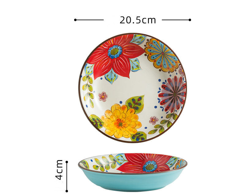 Blossom Bounty: Vibrant Floral Ceramic Tableware