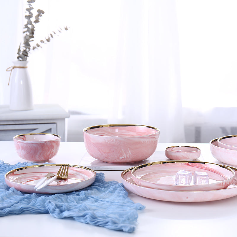 Blushing Marble Ceramic Dinnerware Set