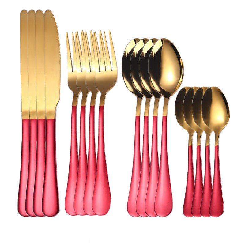 Matte Elegance: Coloured Handled Cutlery Set