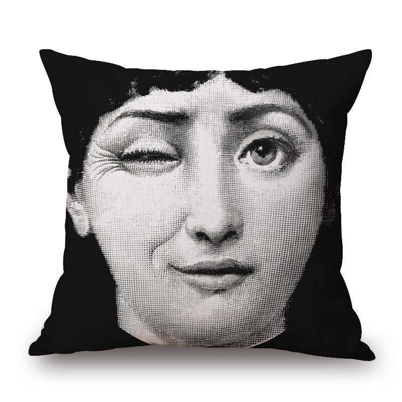 Art Deco Women's Face Cushion Cover