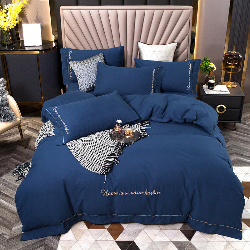 Coloured Embroidered Bedding Set