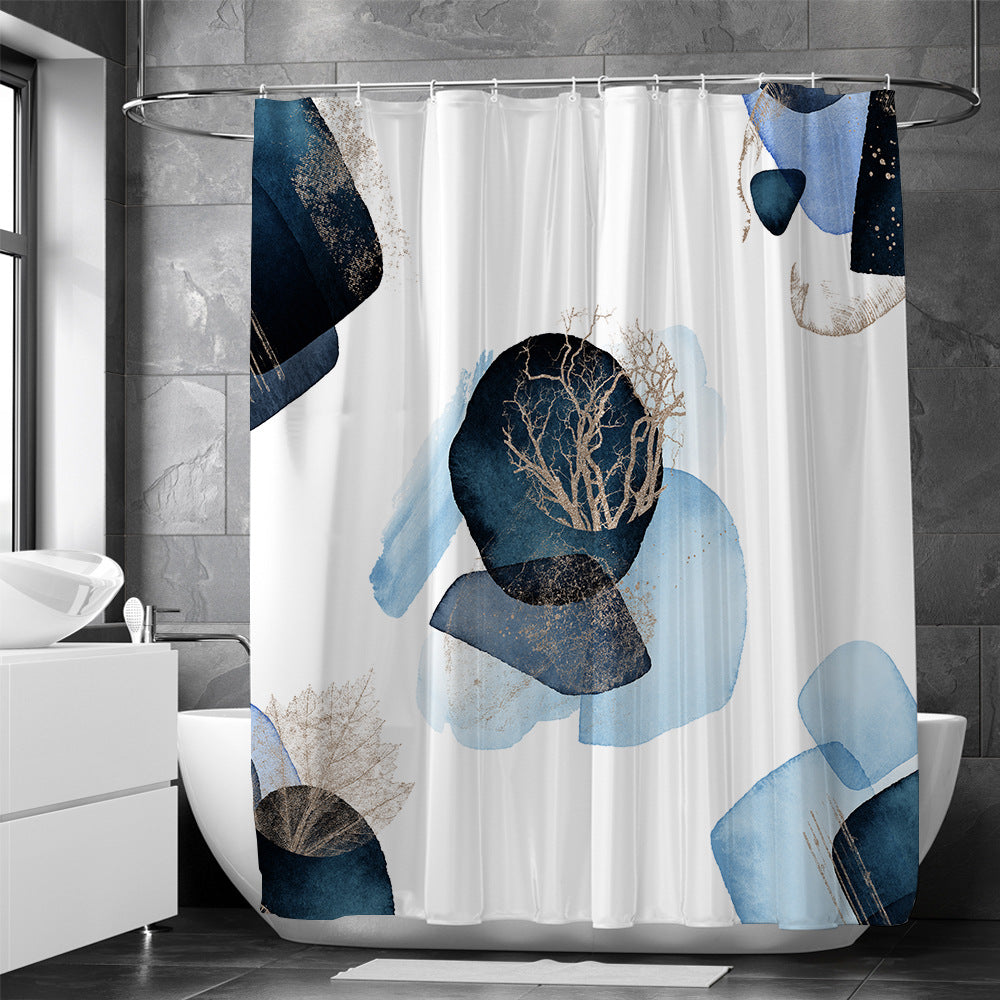 Geo Splash Geometric Shower Curtain