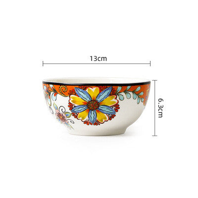 Blossom Bounty: Vibrant Floral Ceramic Tableware