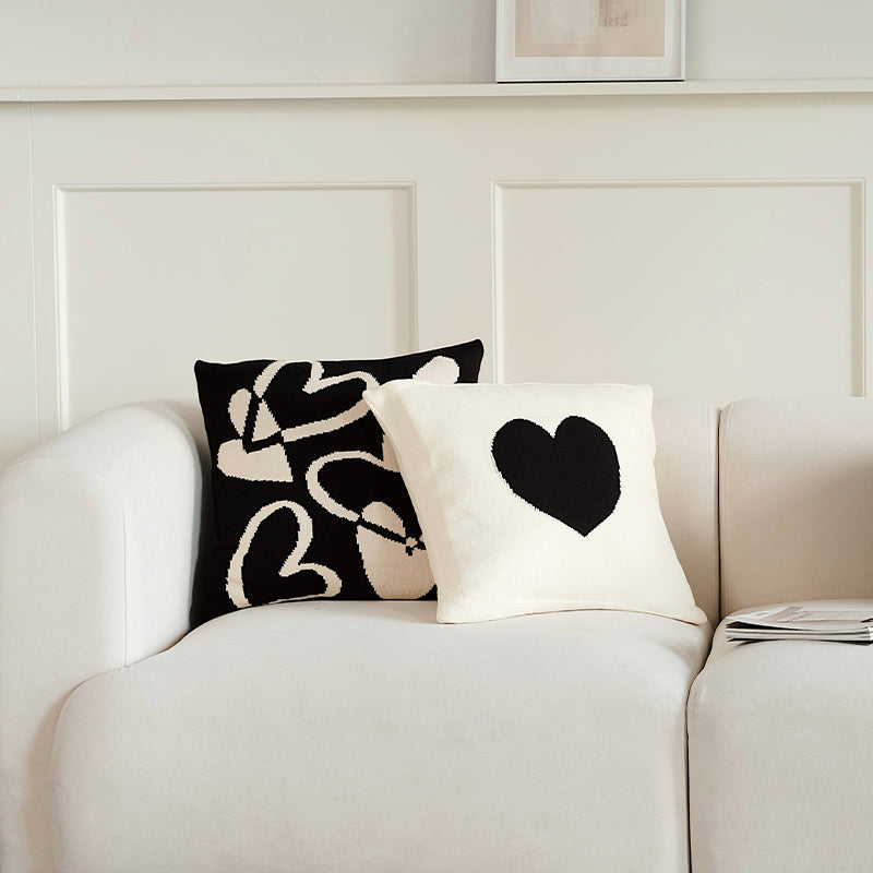 Monochrome Comfort: Cute Black and White Nordic Style Sofa Cushion