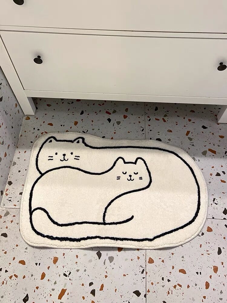 Purrfect Paws: Cute Cat Bathroom Mat