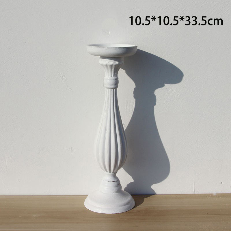 White Wooden Candle Holder