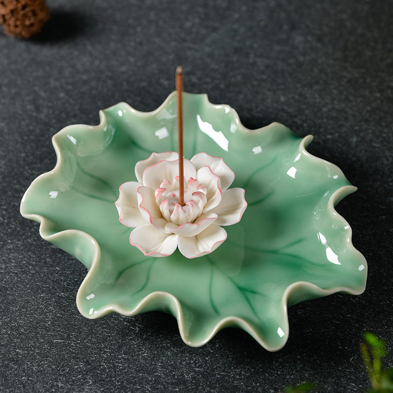 Blooming Breeze: Lotus Ceramic Incense Plates