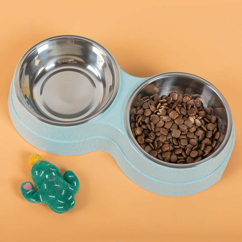 Coloured Double Pet Food Bowl