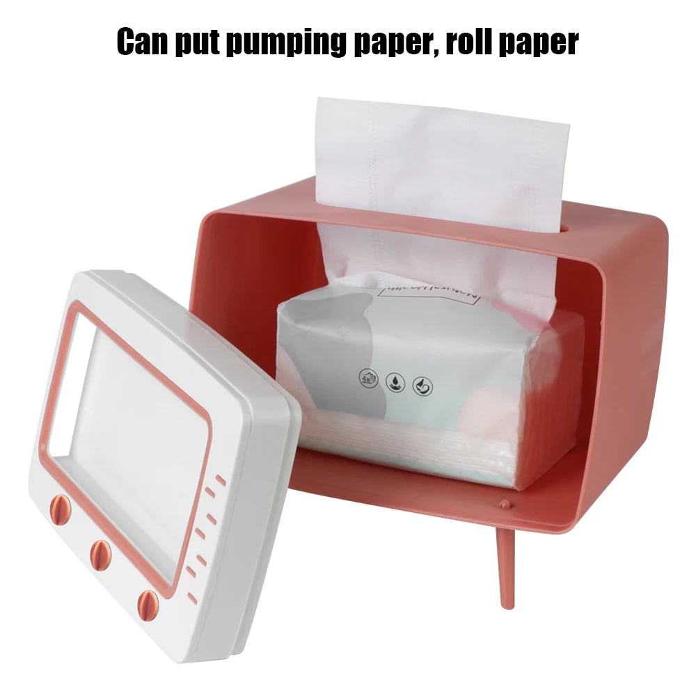 Retro TV Multifunctional Tissue Box & Phone Holder