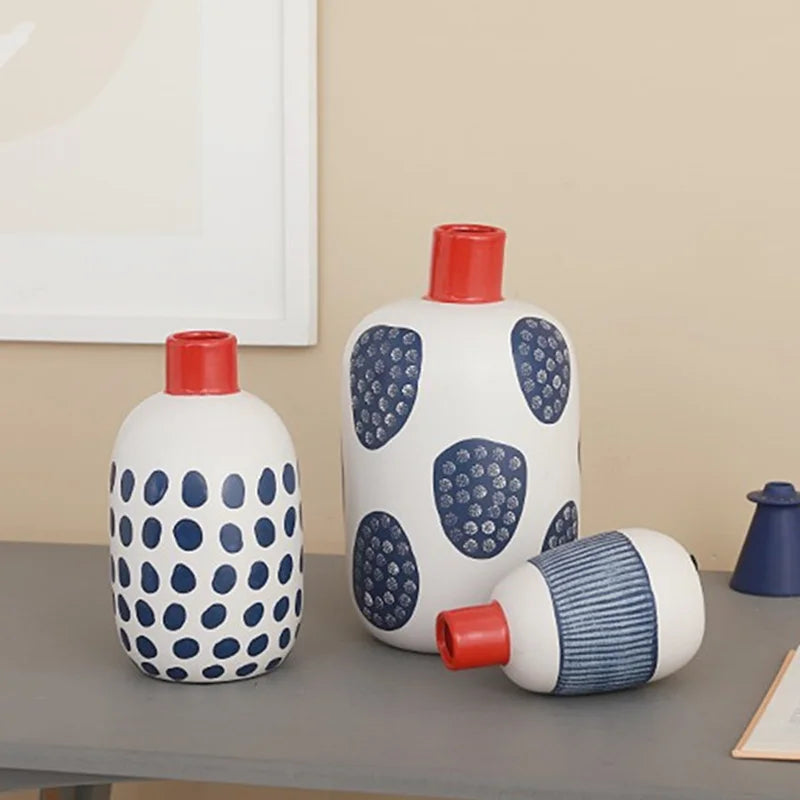 Navy & White Ceramic Vase Collection