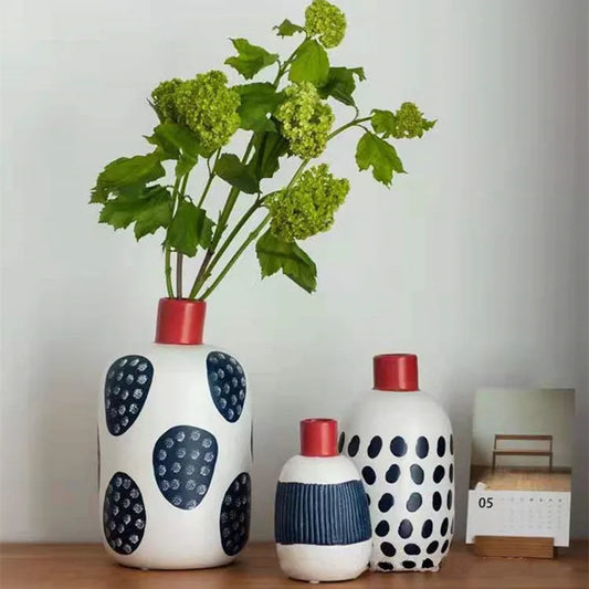 Navy & White Ceramic Vase Collection