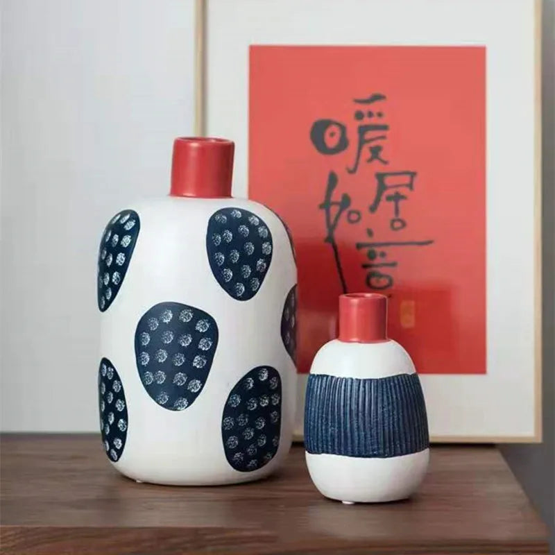 Navy & White Ceramic Vase Collection