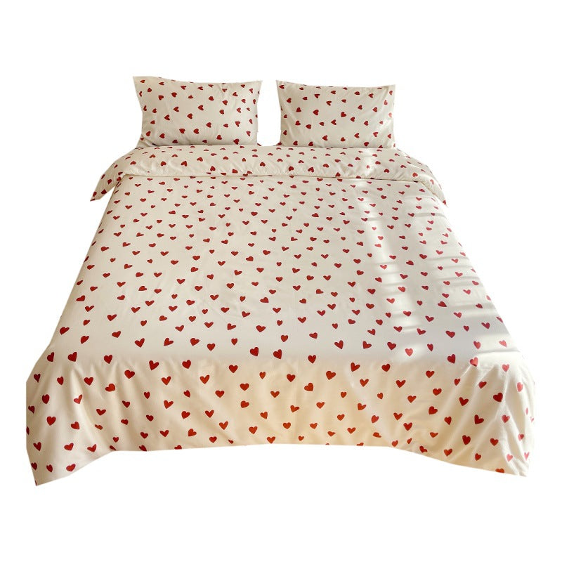 Heartfelt Dreams: Heart Printed Bedding Set