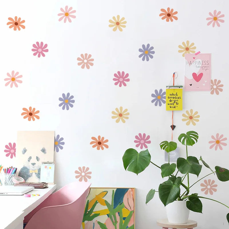 Daisy Floral Wall Stickers - Vinyl Peel & Stick Nursery Decals