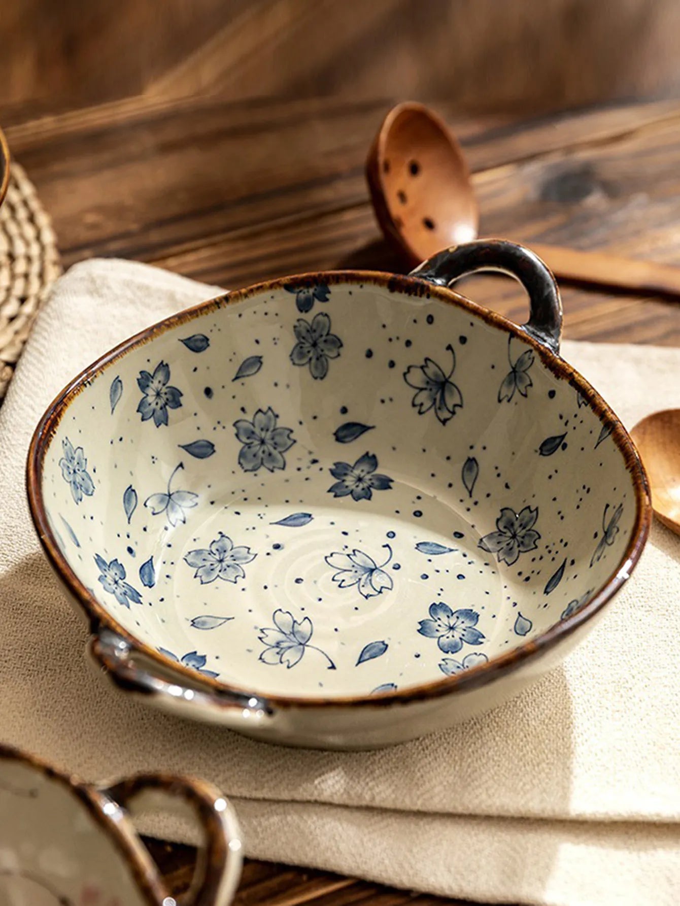 Artisanal Ceramic Bowl with Handles