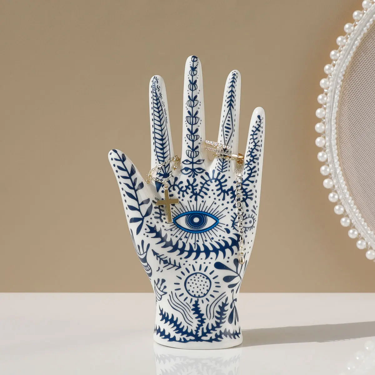 Eye of Fatima Ceramic Jewellery Holder