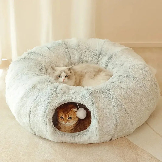 Fluffy Haven Multifunctional Cat Tunnel Bed