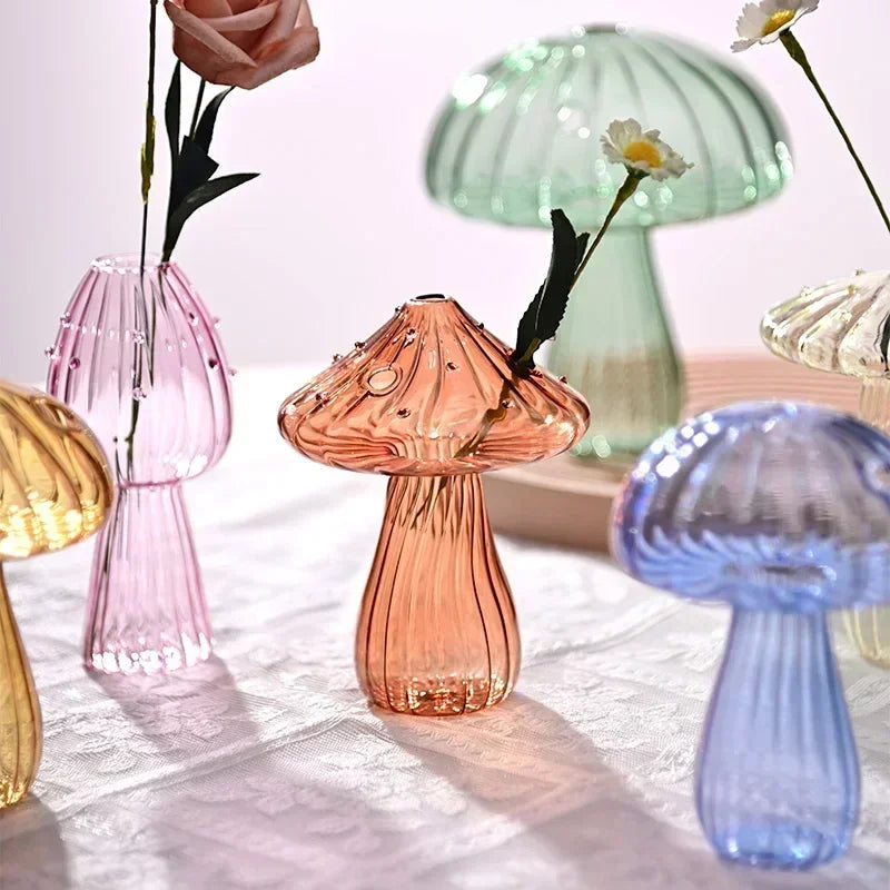 Enchanted Glass Toadstool Vases