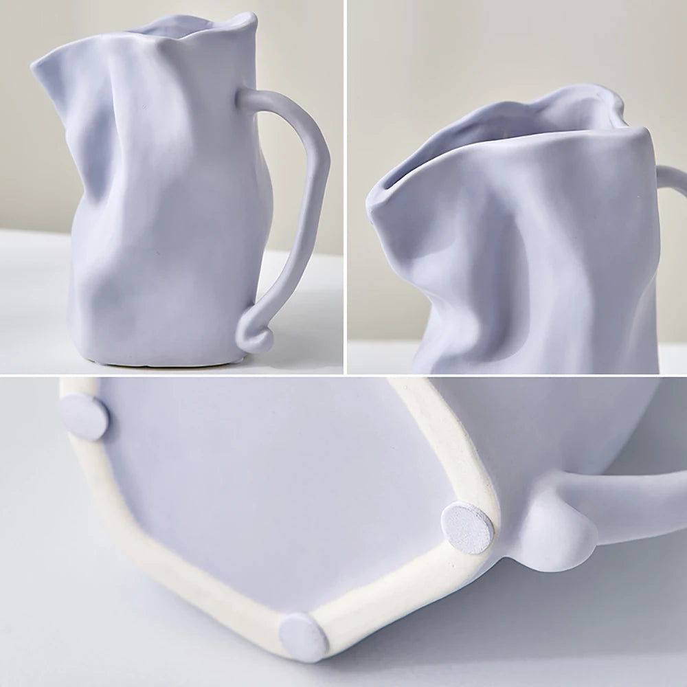 Artisan Elegance: Irregular Jug-Style Vase