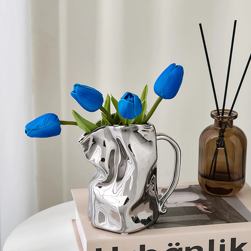 Artisan Elegance: Irregular Jug-Style Vase