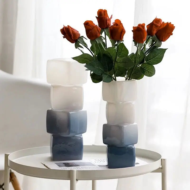 Aurora Gradient Square Vase