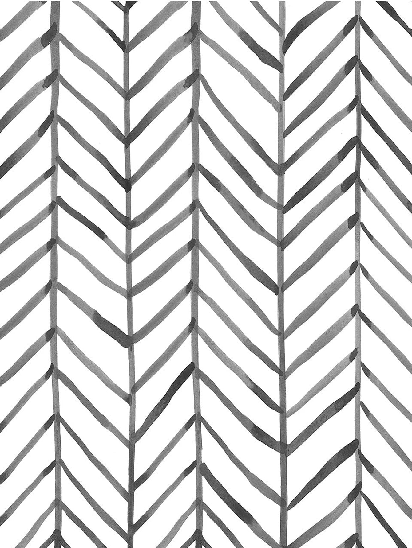 Herringbone Black White Vinyl Self Adhesive Wallpaper