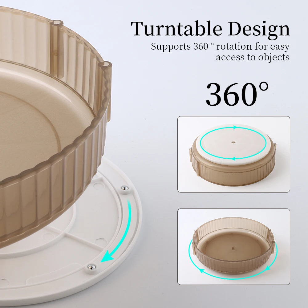 360° Carousel Cosmo Keeper: Adjustable Makeup Organizer