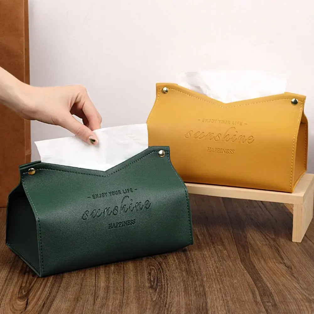 Minimalist Leather Tissue Case