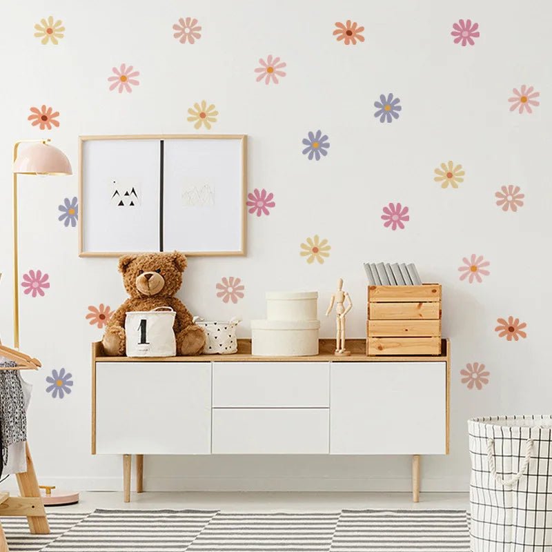 Daisy Floral Wall Stickers - Vinyl Peel & Stick Nursery Decals